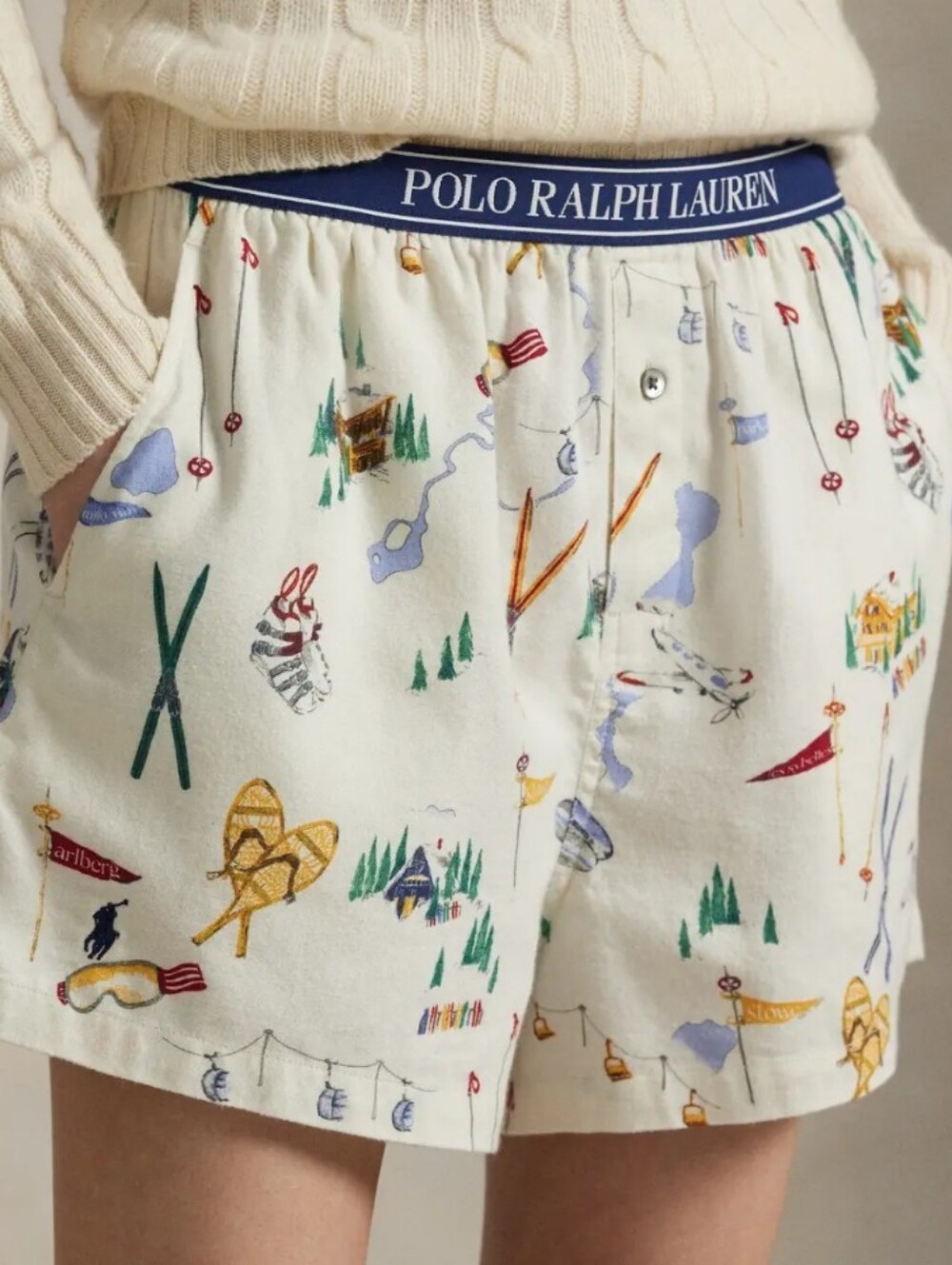 Ralph Lauren Winter Flannel Boxer Set Women XS